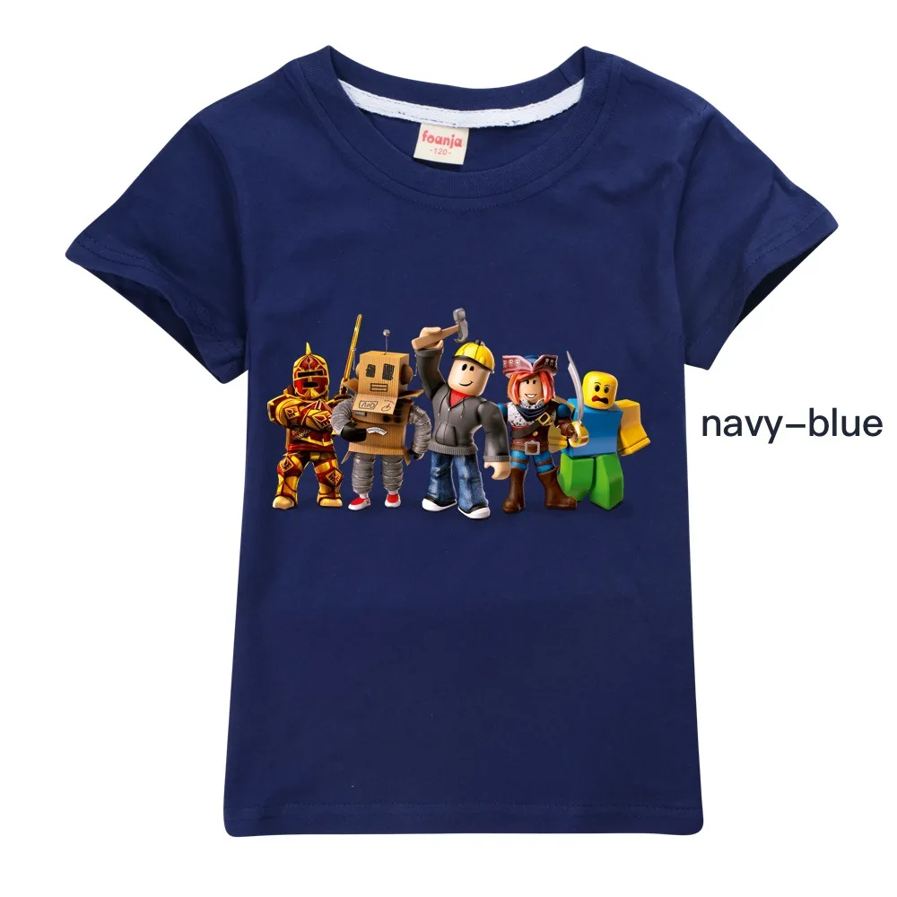 

T-shirt Kids robloxing Summer 2021New Fashion Boys 100% Cotton Short Sleeve Tees Girls Clothes Cartoon Print T-shirt O-neck Tops