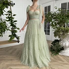Женское ТРАПЕЦИЕВИДНОЕ ПЛАТЬЕ Booma, зеленое платье из тюля в мелкую клетку, короткий топ на бретельках с бантом и цветочным принтом, летнее платье для свадебной вечеринки