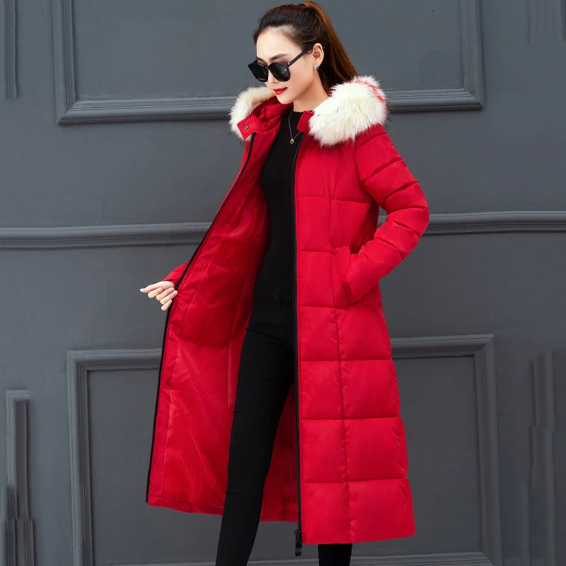 2019 High Quality Winter Jas Women Capuchon With Bont Warm Thicken X -long Women's Slim Wet Coated Parka 9 Styles Available | Женская