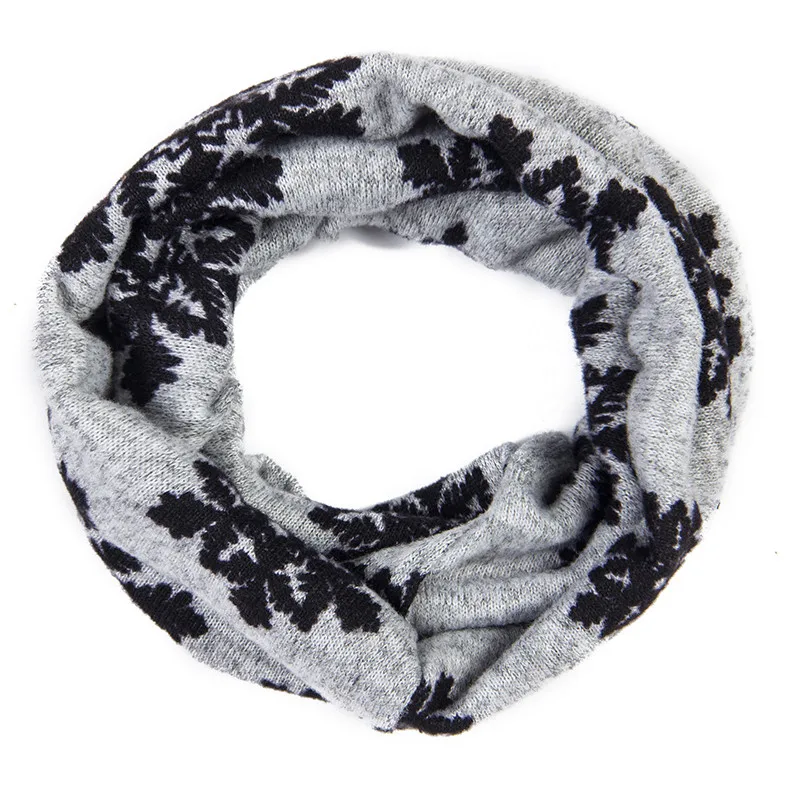 Рождественский подарок со снежинками Детский зимний теплый шарф Круглый для