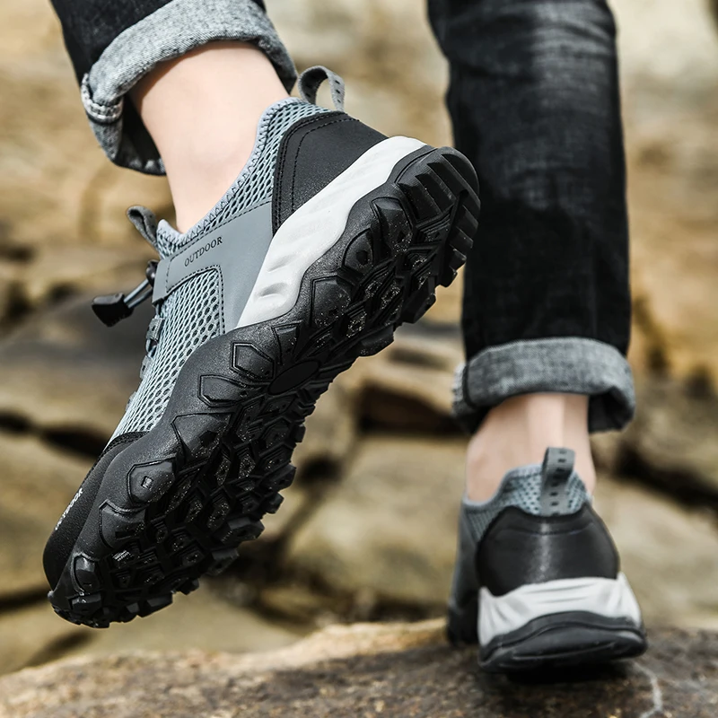 Non-Slip Hiking Shoes For Men Breathable Tactical Climbing Trekking Shoes Outdoor Sneakers Walking Shoes Plus Size 48 Zapatillas