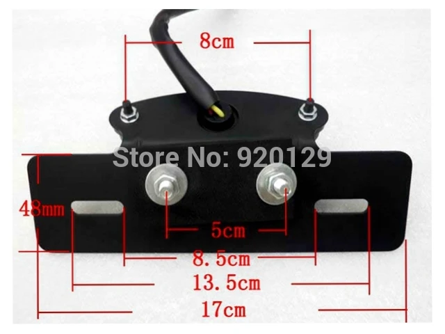 Универсальный черный задний фонарь Кронштейн номерного знака красный для ATV