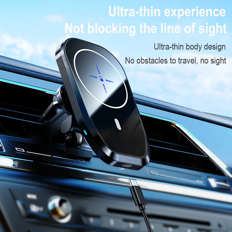 

15W QI Magnetic Wireless Charging for Car Mobile Phone Holder Charger 360 Degree Rotation Fast Charging For Iphone 13 12 Pro Max