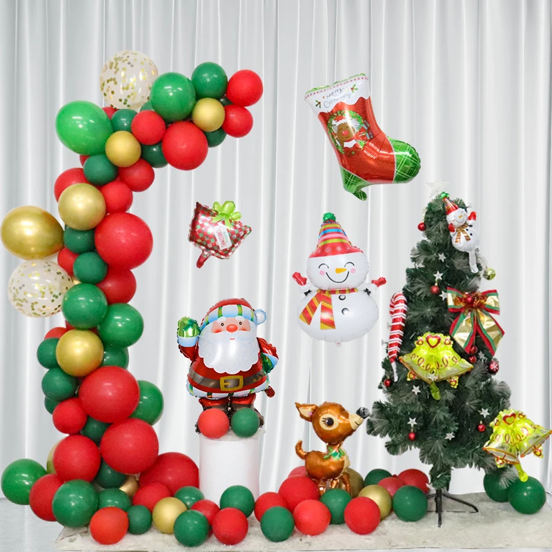 2022 Christmas Decoration Balloon Set Holiday New Year Party Dinner Background Wall Aluminum Film |