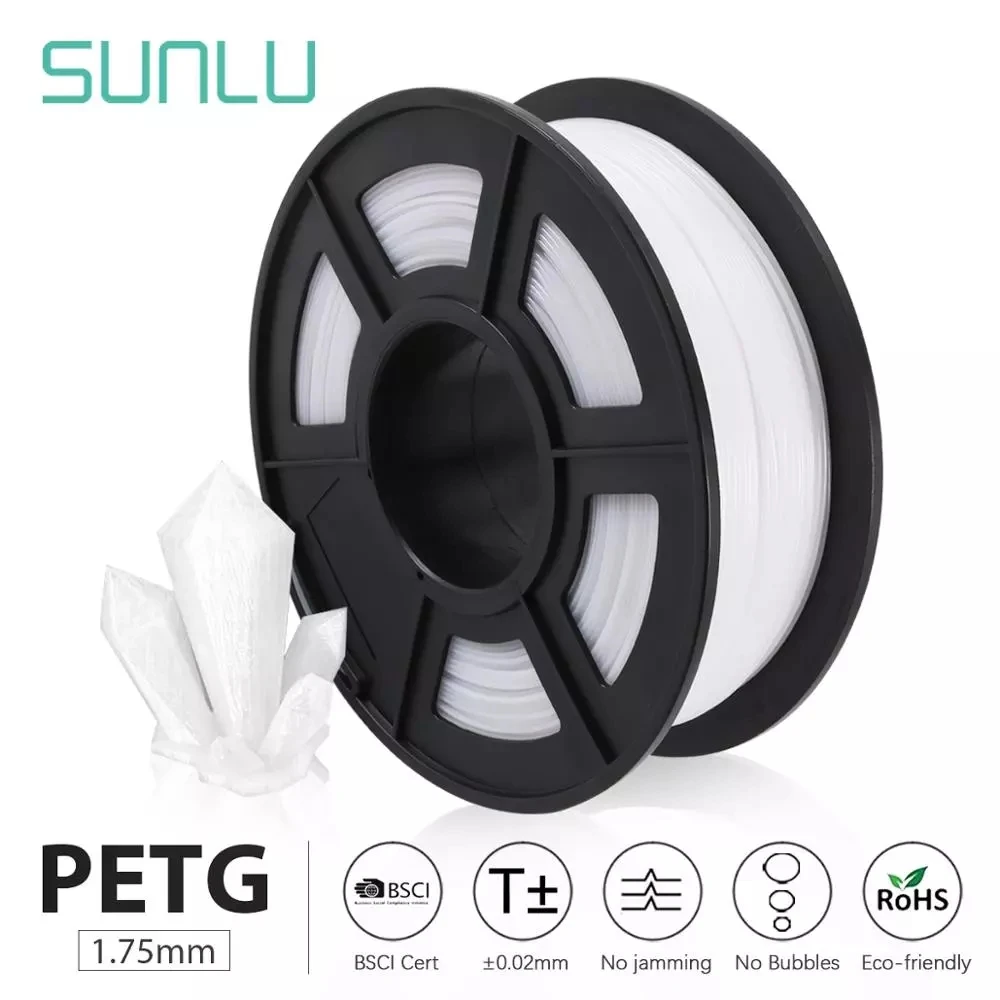 

SUNLU PETG 3D filament 1.75mm 1KG 2.2lb full color PETG 3D Printer Filament Dimensional Accuracy +/- 0.02 mm 1 kg Spool 1.75 mm