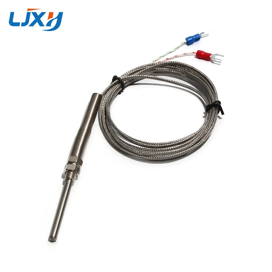 

LJXH 4/5mm Dia 50/100/150mm Probe 0~400℃ Temperature K-type Thermocouple Sensor M8*1.25 Thread 1m/2m/3m Length Fiberglass Cable