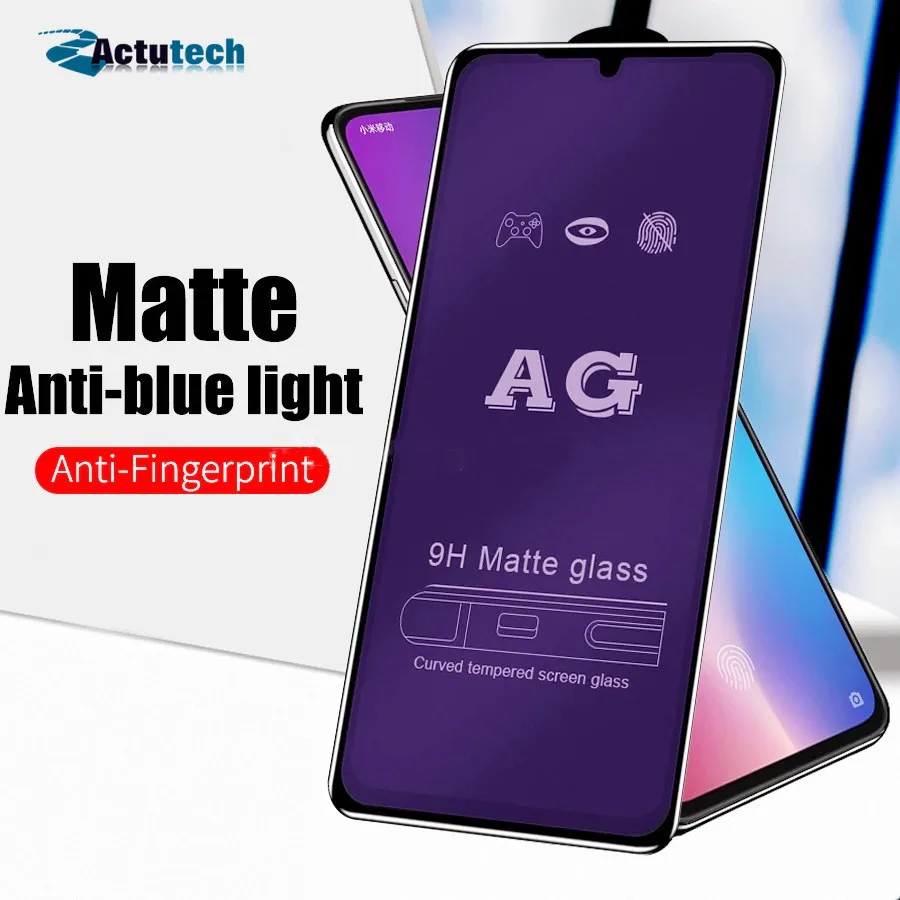 

Matte Frosted Anti-Blue Ray Light Full Tempered Glass For iPhone 12 Mini 11 Pro Max Screen Protector For iPhone X XS XR 7 8 Plus