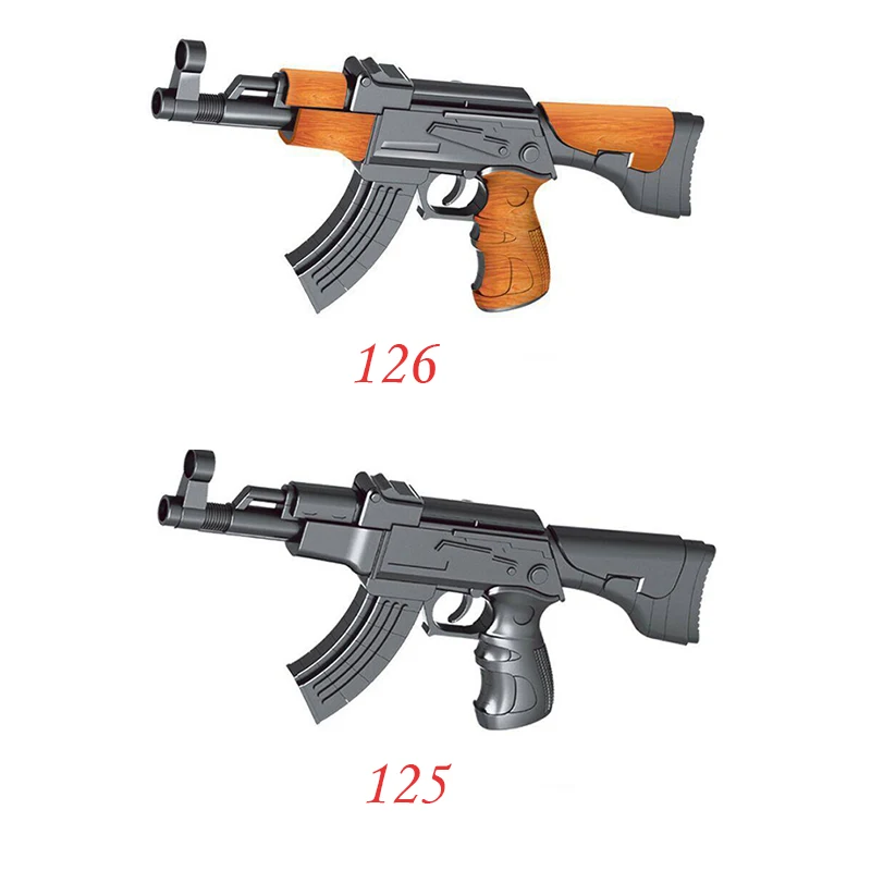 125 AK47 строительные блоки, игрушечный пистолет для детей, Сборная модель, для строительных съемок, Обучающие игрушки, уличные игрушки, Рождественский подарок на день рождения, 125 126 - Цвет: 125