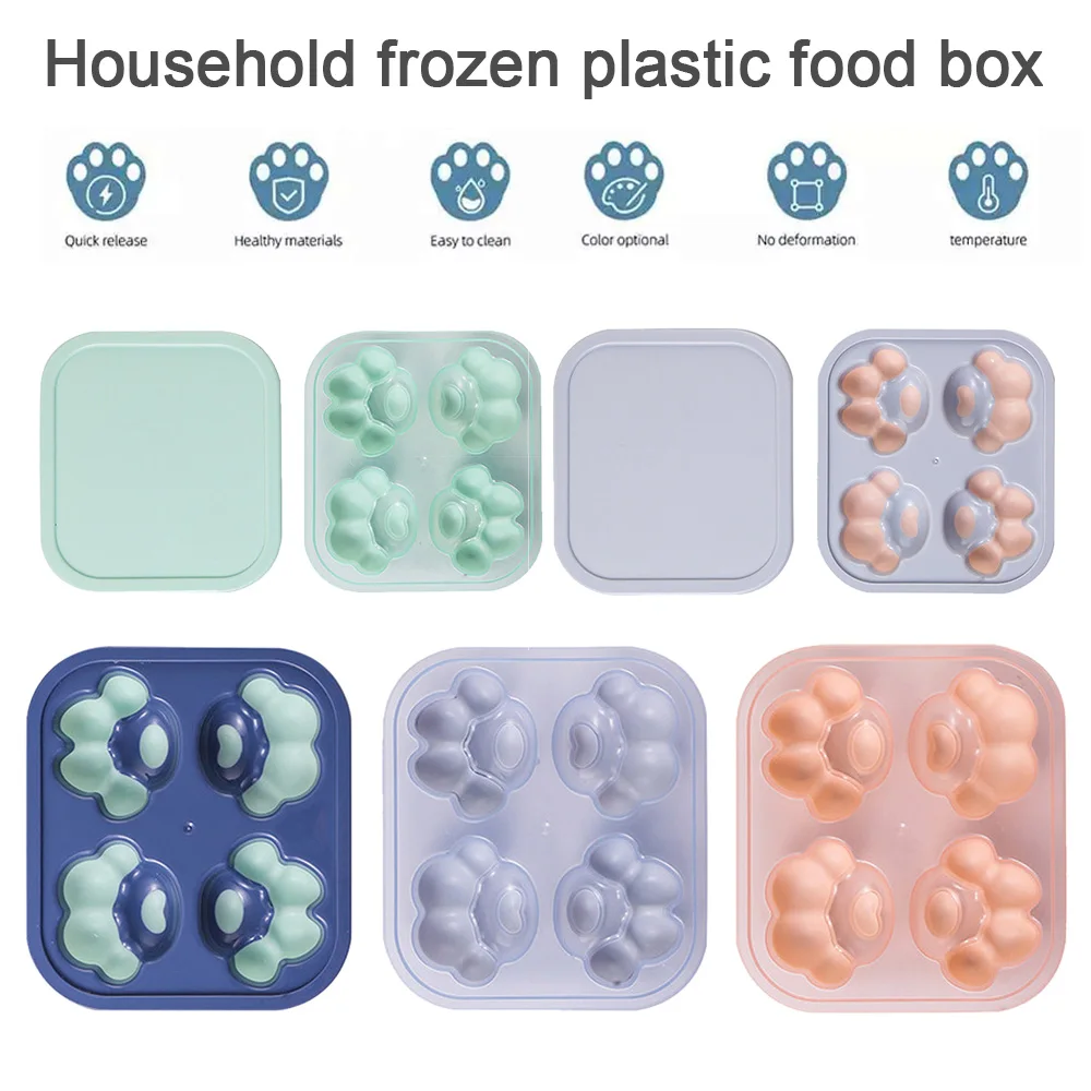 

Ice Box Cat Claw Refrigerator Plastic Ice Hockey Cube Mould with Lid DIY Food Supplement Home Frozens Ice Tray