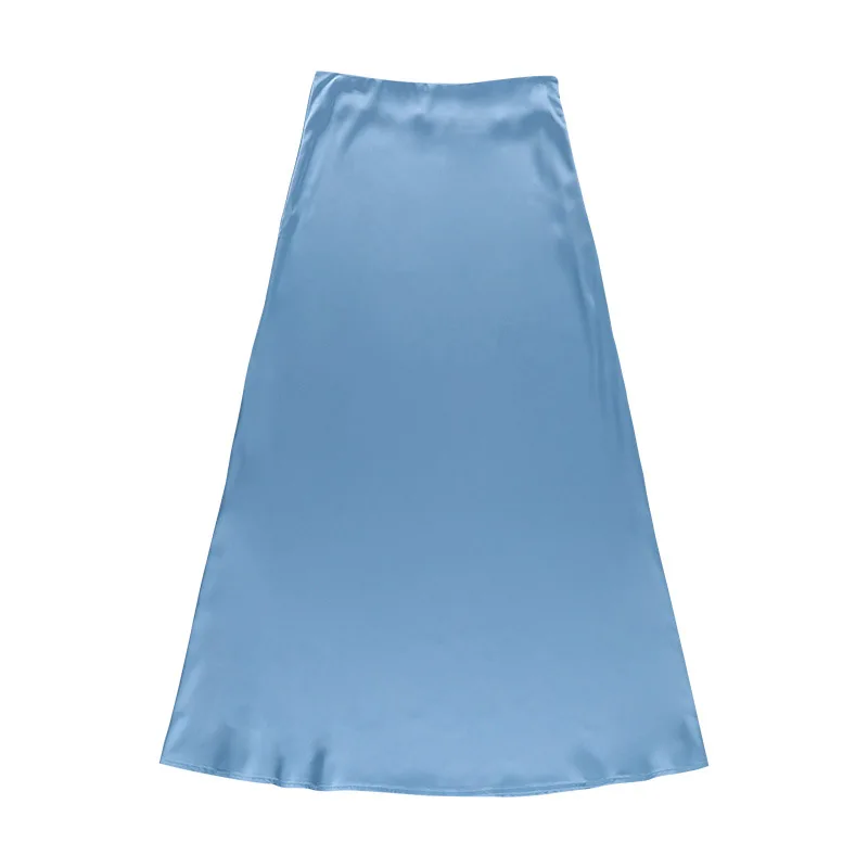 

Silk high waist satin temperament long skirt female 2021 summer banquet party office fashion drape slim and thin hip skirt