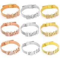 yexcodes rose gold color stainless steel mesh bracelet set european women charm fine bracelet bangle for woman jewelry gifts