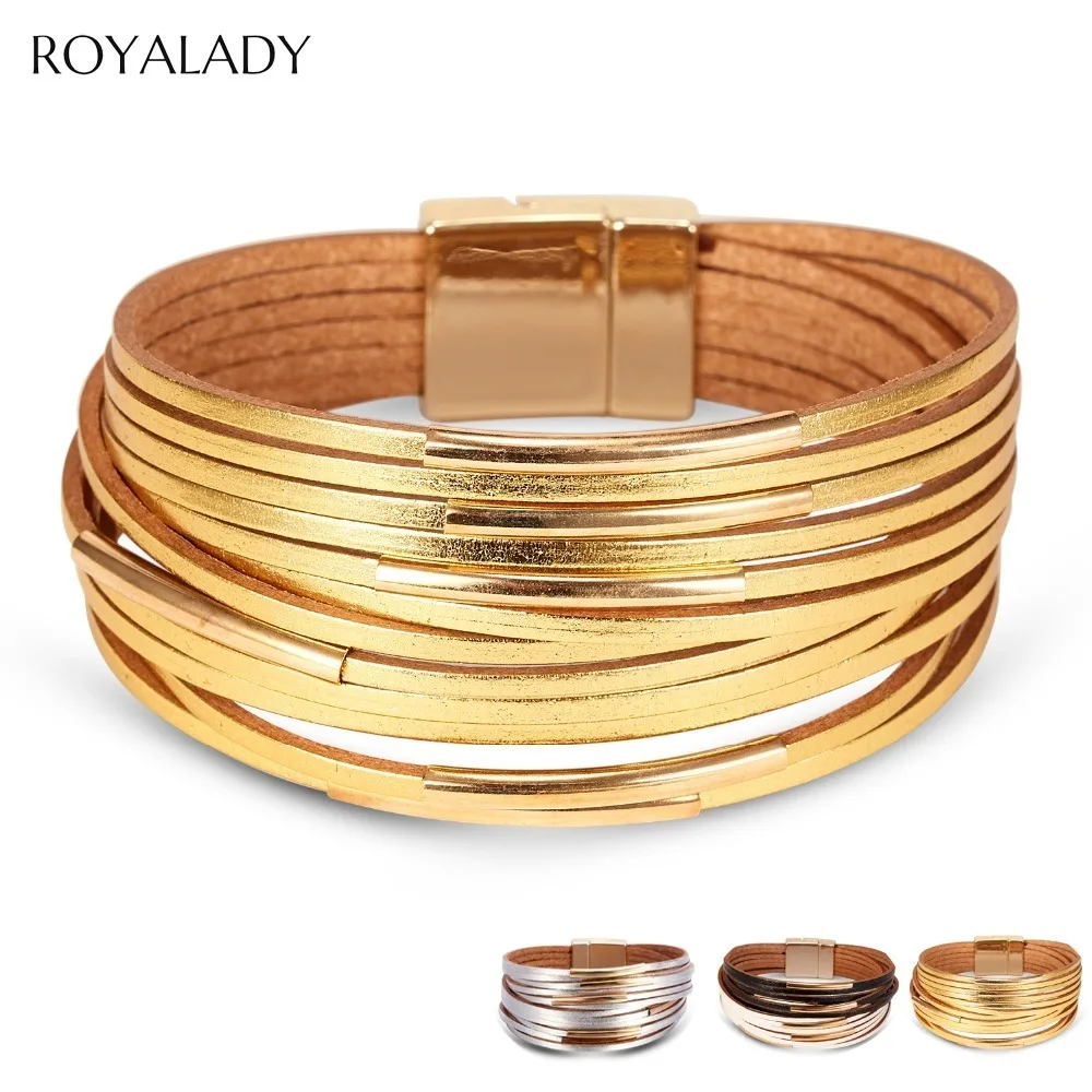 Модные кожаные браслеты ручной работы золотой серебряный красный цвет