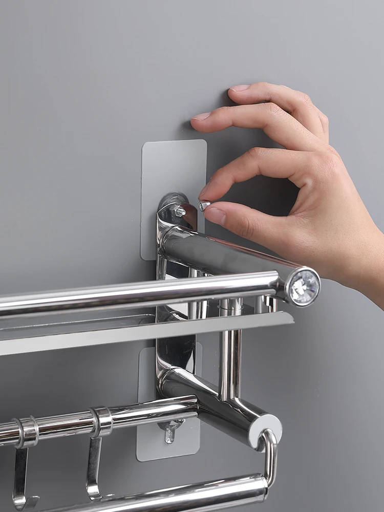 

6pcs Strong Adhesive Seamless Sticky Wall Hook Nail Punch Mounting Rack Pendant Paste Screw Rod No Trace Wall Hook Nail