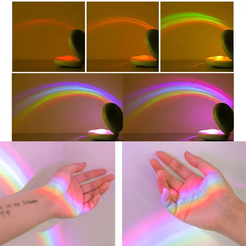 

Creative Seashell Rainbow LED Projector Lamp Romantic Rainbow Night Light Wedding Home Bedroom Decoration Lamp Kids Gift
