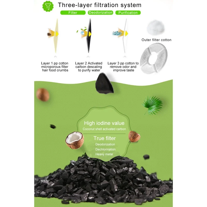 

6pcs Multi-Functional Automatic Dog Cat Water Feeder Accessories Pet Fountain Filter Activated Carbon Filter Drink Filter