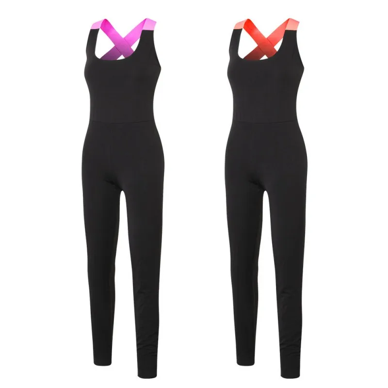 

Women Jumpsuit Tight Fitting Sports Fitness Clothes Quick-dry Sexy Backless Stretch Jumpsuits Siamese Sportswear Set