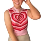 Женский трикотажный топ без рукавов с высоким воротником и креативным сердечком, облегающая Базовая рубашка для девушек на лето