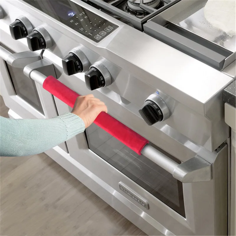 2Pcs/Set Refrigerator Door Handle Cover Kitchen Appliance Decor Fridge Oven Antiskid Knob Protector Black Grey Red | Дом и сад