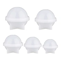 5pcs white diy silicone epoxy molds sphere resin casting moulds for uv resin jewelry making round ball night light handmade mold