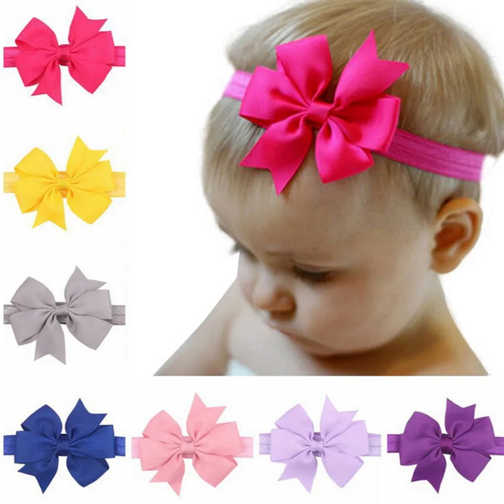 

20 Pieces Baby Girls Hairband Set Infant Boutique Wave Hair Flower Headband HairBow Band Wholesale Hair Accessories Color mixing