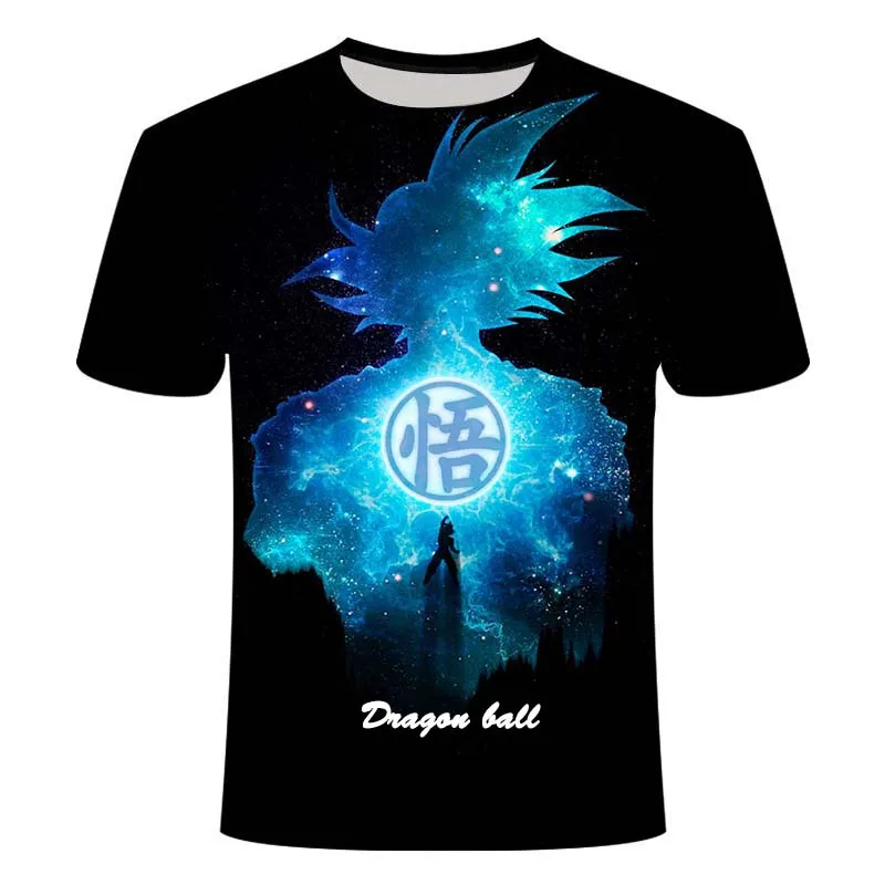 

2021 Summer New 3D Printing Goku Boys and Girls T-Shirt Cartoon Animation Wukong Fashion Casual Short Sleeve Top