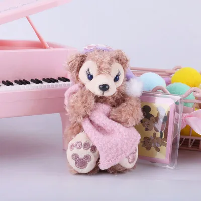 6 Duffy медведь друг и шеллимей желатони кошка Стелла Лу с пальто ткань костюм плюшевая игрушка брелок кольцо 8 см - Цвет: 6
