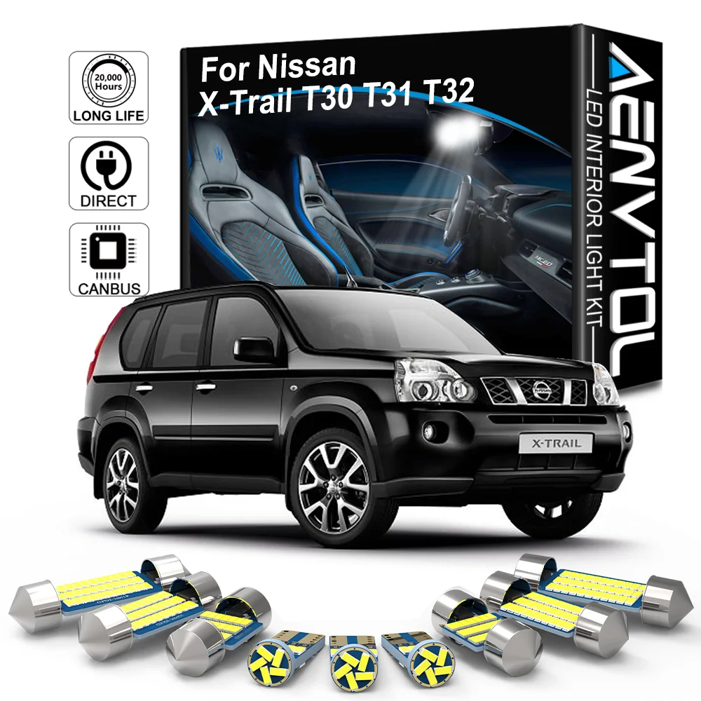 

AENVTOL Canbus For Nissan X-Trail T30 T31 T32 2001-2020 Auto LED Interior Dome Map Light Car Lamp Accessories Kits No Error