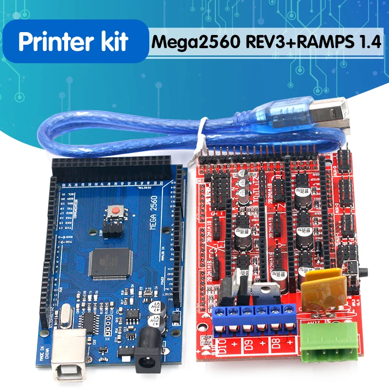 Контроллер Mega 2560 R3 Mega2560 REV3 + RAMPS 1 4 для 3D принтера Arduino комплект arduino Reprap