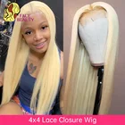 Парик из натуральных прямых волос Блонд, длиной 30 дюймов, 4X4, для чернокожих женщин, 613