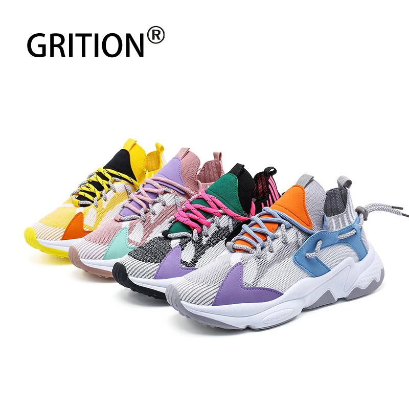 Кроссовки GRITION Run женские ульсветильник замша бычья кожа дышащие со шнуровкой