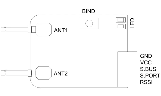 Приемник Jumper R1 16 канальный Sbus para T16 Pro plus совместим с Frsky D16 D8 R8 / T12 X9D X7 10