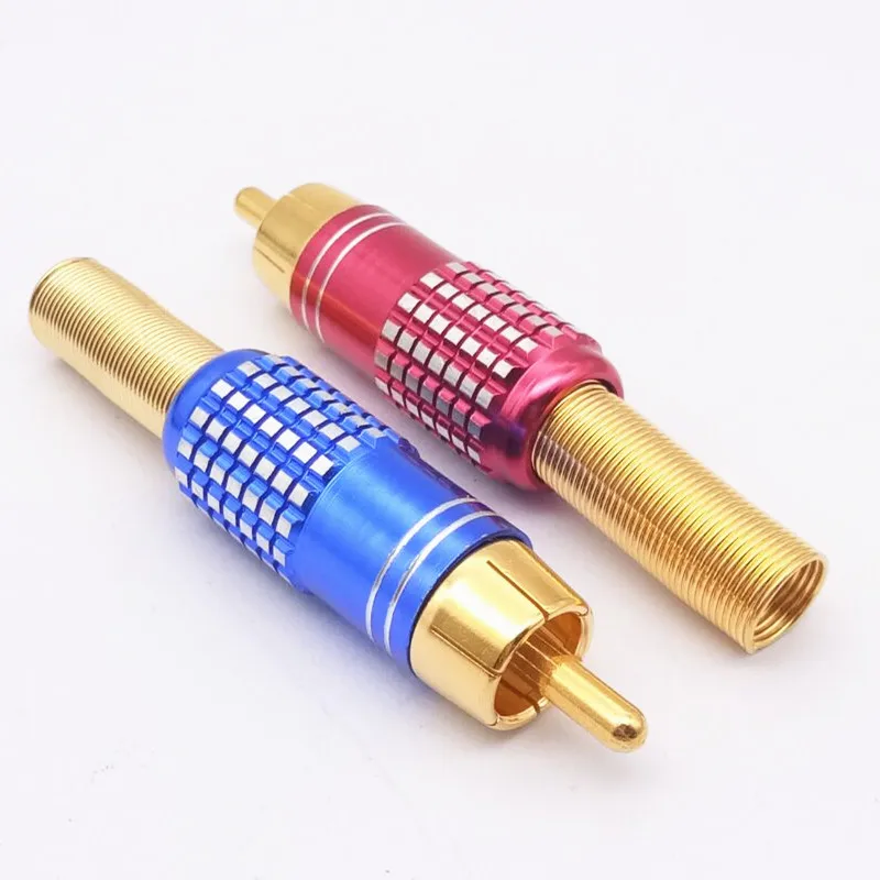 

4Pcs Good Quality RCA Welding Gold Plated RCA Connector RCA Male Plug Adapter for Audio Vidiod Wire Connector Plug