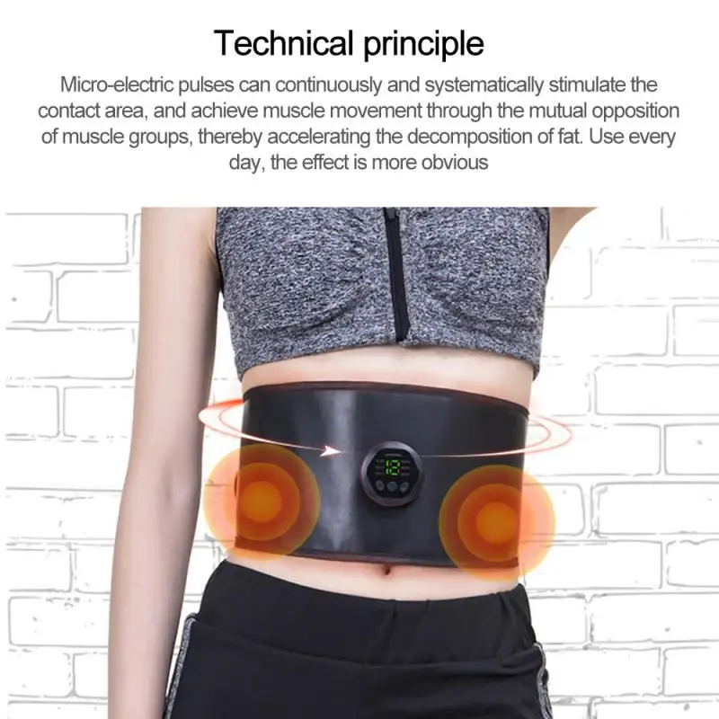 

USB Перезаряжаемый EMS стимулятор мышц, тренажер для мышц живота, Электрический массажер для коррекции фигуры, массажер для похудения
