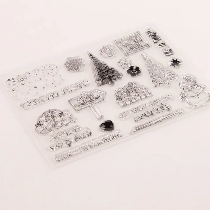 Рождественский прозрачный штамп для поздравительных открыток Скрапбукинг |