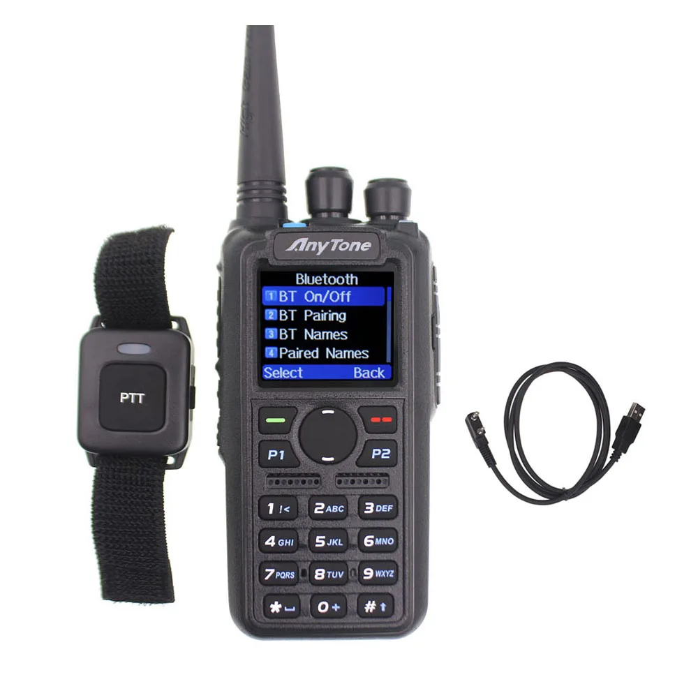 Anytone AT D878UV Plus DMR Radio VHF 136 174MHz UHF 400 470MHz GPS APRS Bluetooth Walkie Talkie Ham Station с кабелем|Рации| |