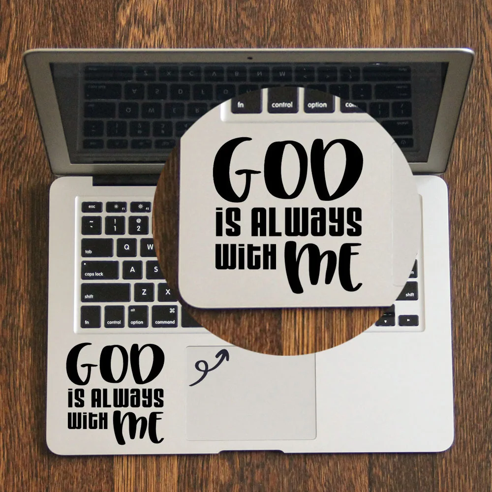 Наклейка на ноутбук God is Always with Me для MacBook Air Pro Retina 11 12 13 15 дюймов с цитатами