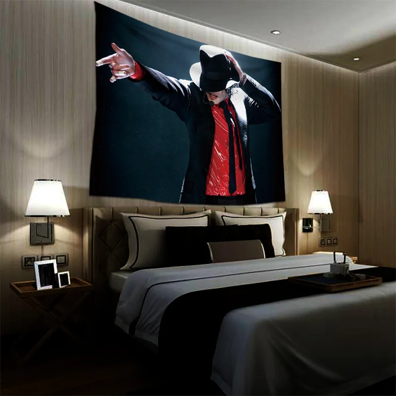 

Jackson Memorial Tapestry Rock Star Wall Cloth Home Decoration Wall Painting Bedroom Bedside Background Cloth