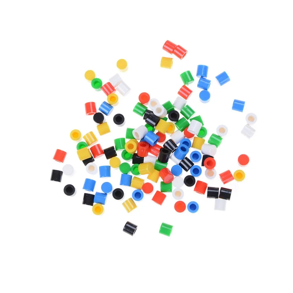 

40pcs/lot Tactile Button Caps Plastic Cap Hat For 6*6 Tactile Push Button Switch Lid Cover Random Color