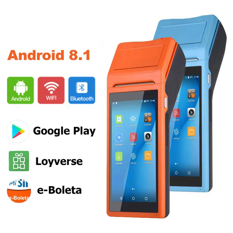 PDA портативный Pos-терминал Встроенный термопринтер Bluetooth 58 мм Wi-Fi Android камера для