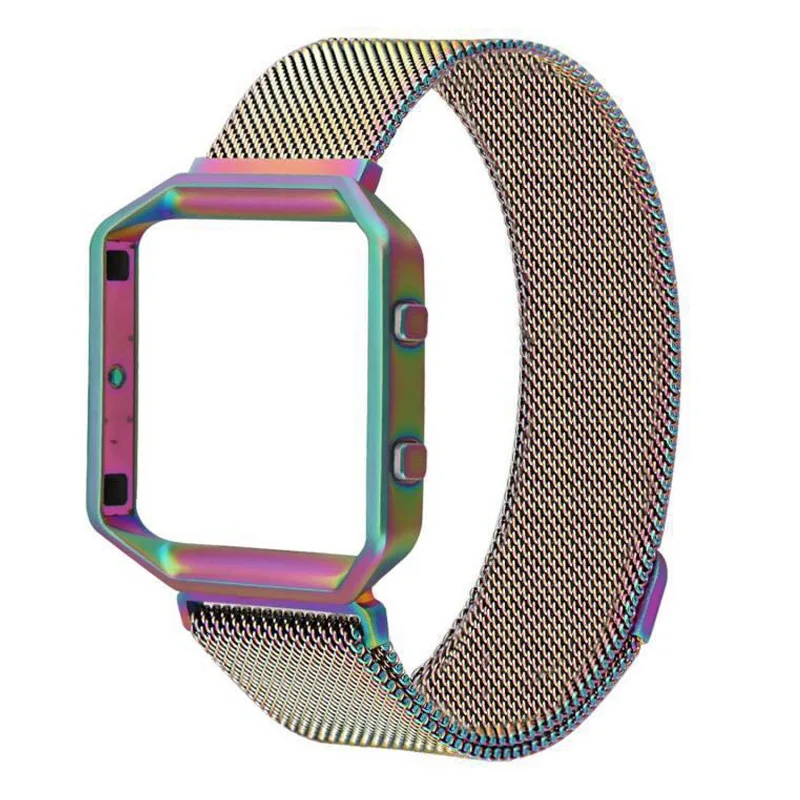 Stainless Steel Strap for Fitbit Blaze Wristbands with Protective Case Magnetic Milanese Loop Womens Mens Replacement Band | Электроника