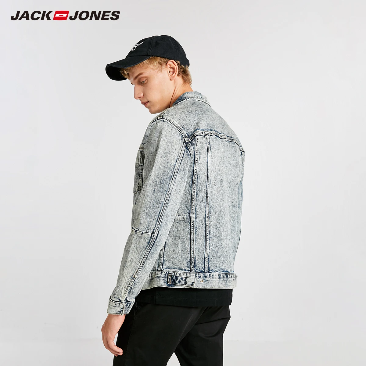 JackJones Мужчины Новый снежинка мыть досуг ковбой джинсовое пальто | 218357509|Мужские