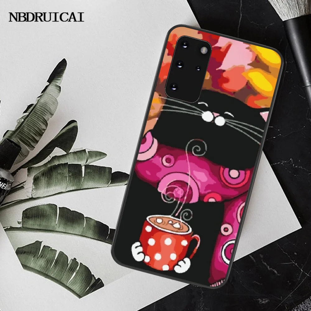 PENGHUWAN Kawaii Cat Cute Dog Black Soft Shell Phone Case Capa for Samsung S20 plus Ultra S6 S7 edge S8 S9 S10 5G | Мобильные