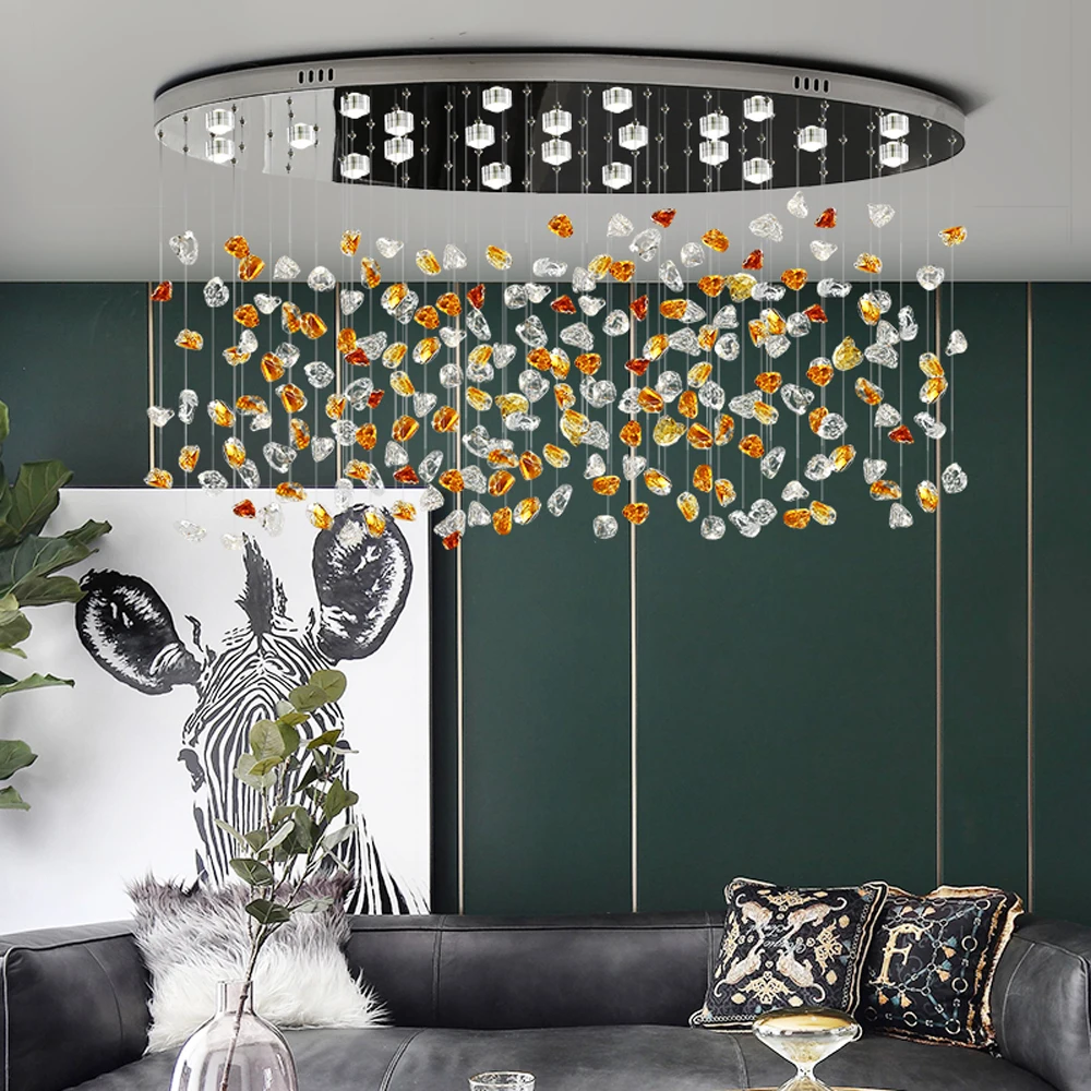 

Modern Crystal Chandelier LED Foyer Lights Luxury Dining Room Hanglamp Bedroom Decoration Plafonnier