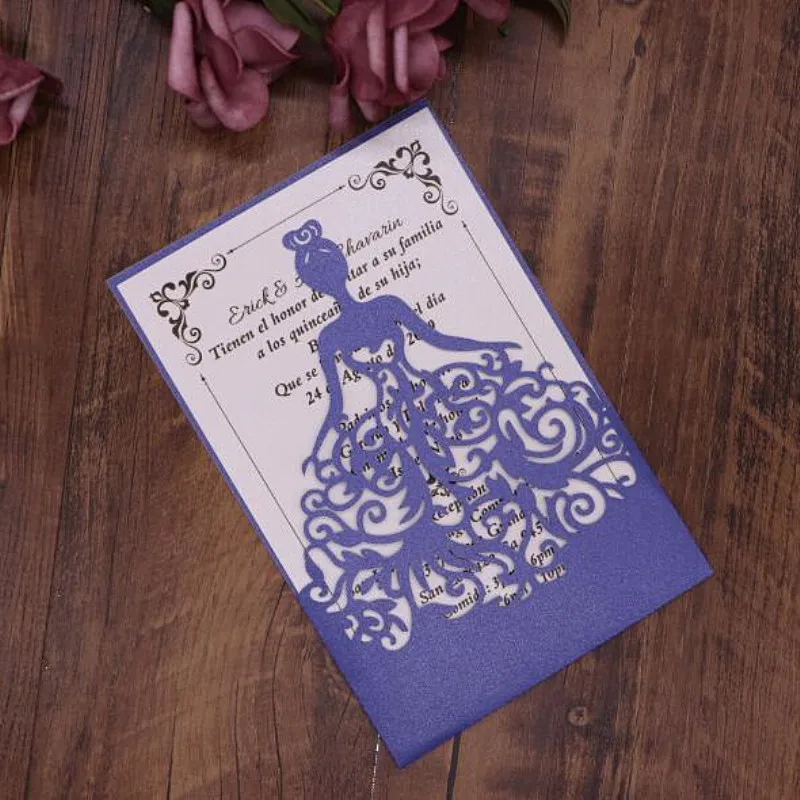 10 шт. свадебные пригласительные открытки 3D ручной работы королева