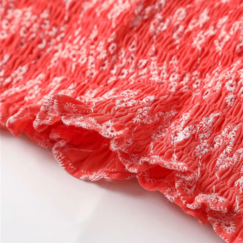 

Klacwaya Women 2020 Sweet Fashion Embroidery Smocked Cropped Blouses Vintage Square Collar Puff Sleeves Female Shirts Chic Tops