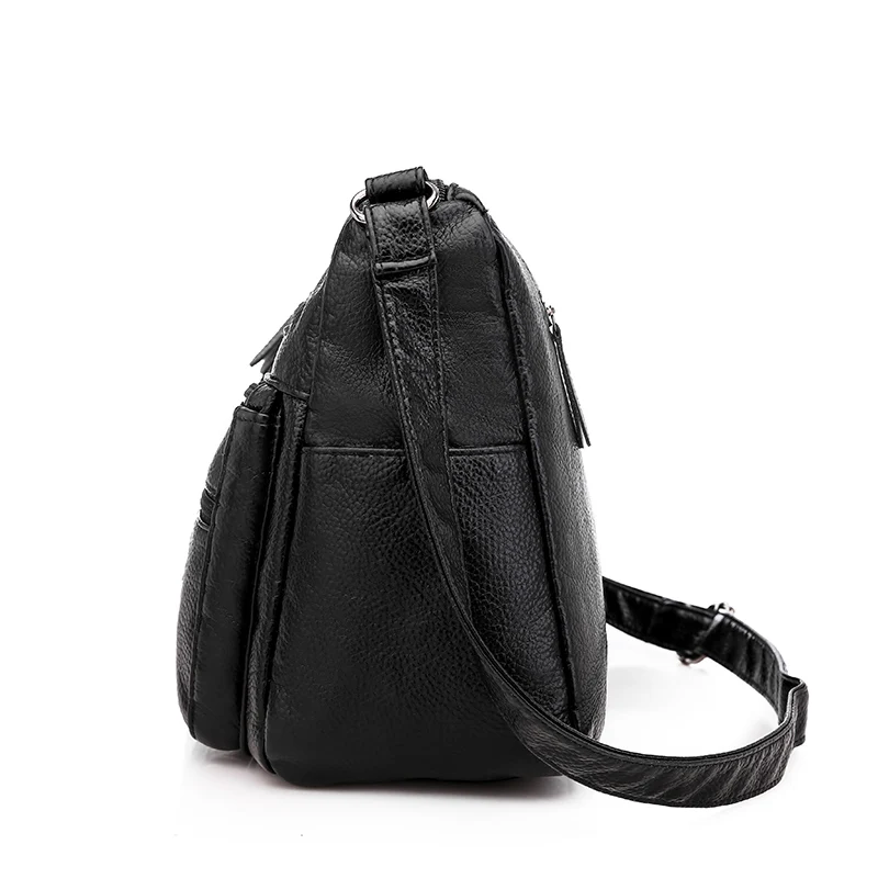 Сумка на плечо Женская многослойная Модный саквояж кросс боди из мягкой потертой