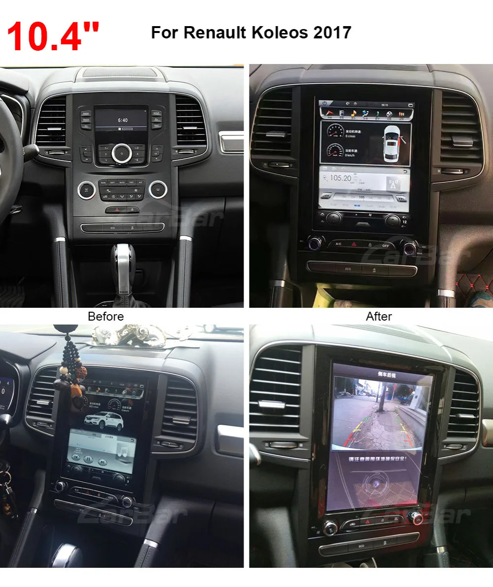 

10.4" Vertical Screen Tesla Style 1024*768 Android Car DVD GPS Navigation Radio Audio Stereo Player for Renault Koleos 2017