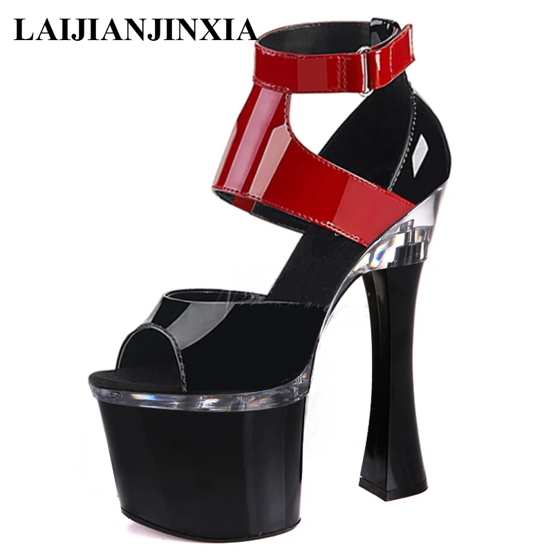 

Новинка, туфли LAIJIANJINXIA на очень высоком каблуке 18 см, сандалии для ночного клуба, женские туфли на каблуке-шпильке