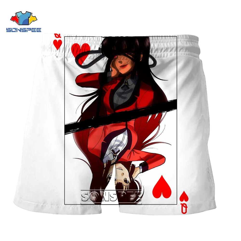 

SONSPEE Summer Shorts 3D The Deep Gambler Anime Men Women Shorts Cool Cute Sexy Kawaii Funny Harajuku Beach Shorts Men Short