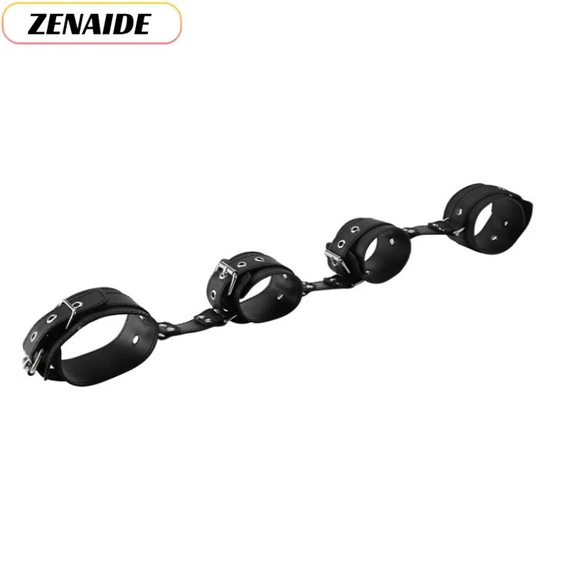 

BDSM Leather Handcuff For Women Lesbian Sex Products Roleplay Slave Adjustable Bondage Sexy Restraint Set for Couples